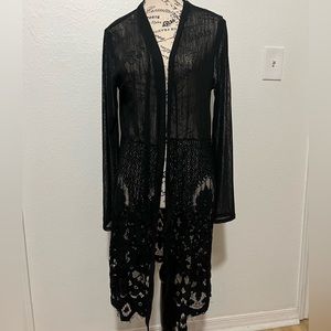 Siren Lily Black Sheer Lace Cardigan